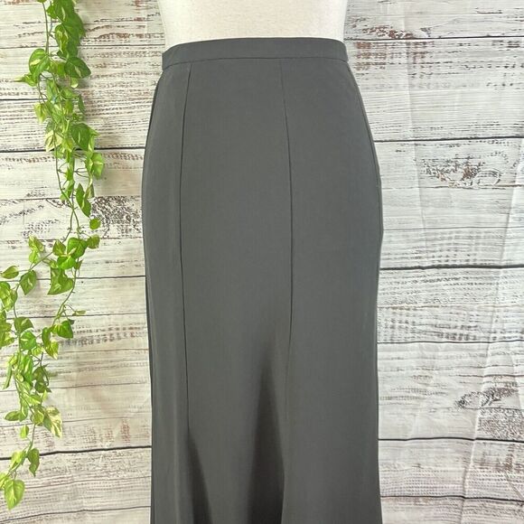Allison Morgan Skirt sz 8 Black Crepe Long A Line Evening Wedding Church Modest - Picture 4 of 14